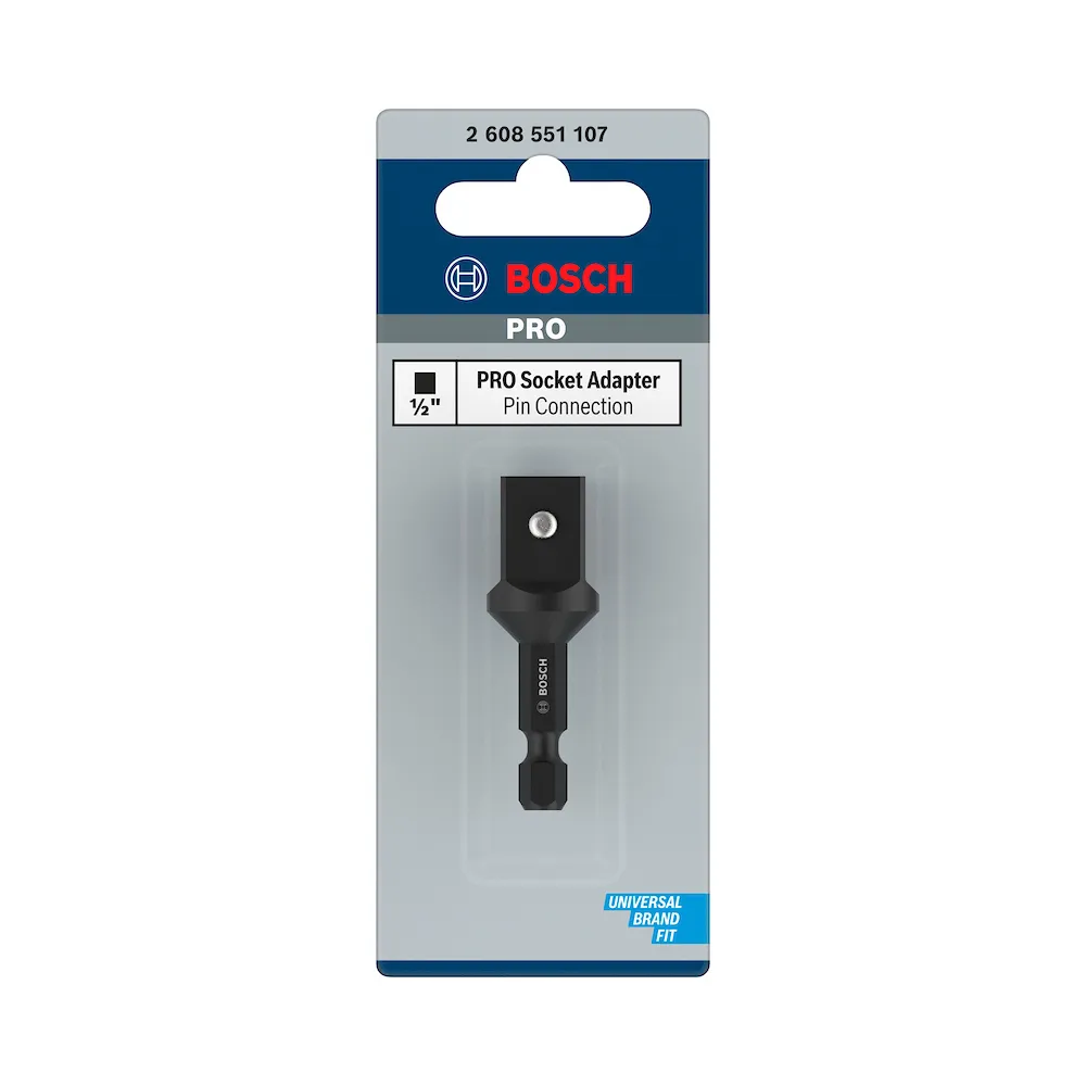 Adaptador Bosch PRO Impact para soquetes 1/2", encaixe 1/4"