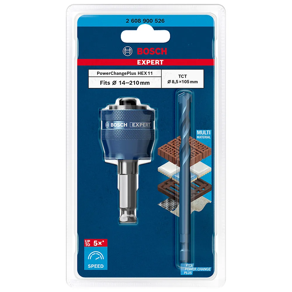 Adaptador para serra copo Bosch EXPERT PowerChange Plus HEX 11mm com broca TCT 8,5mm
