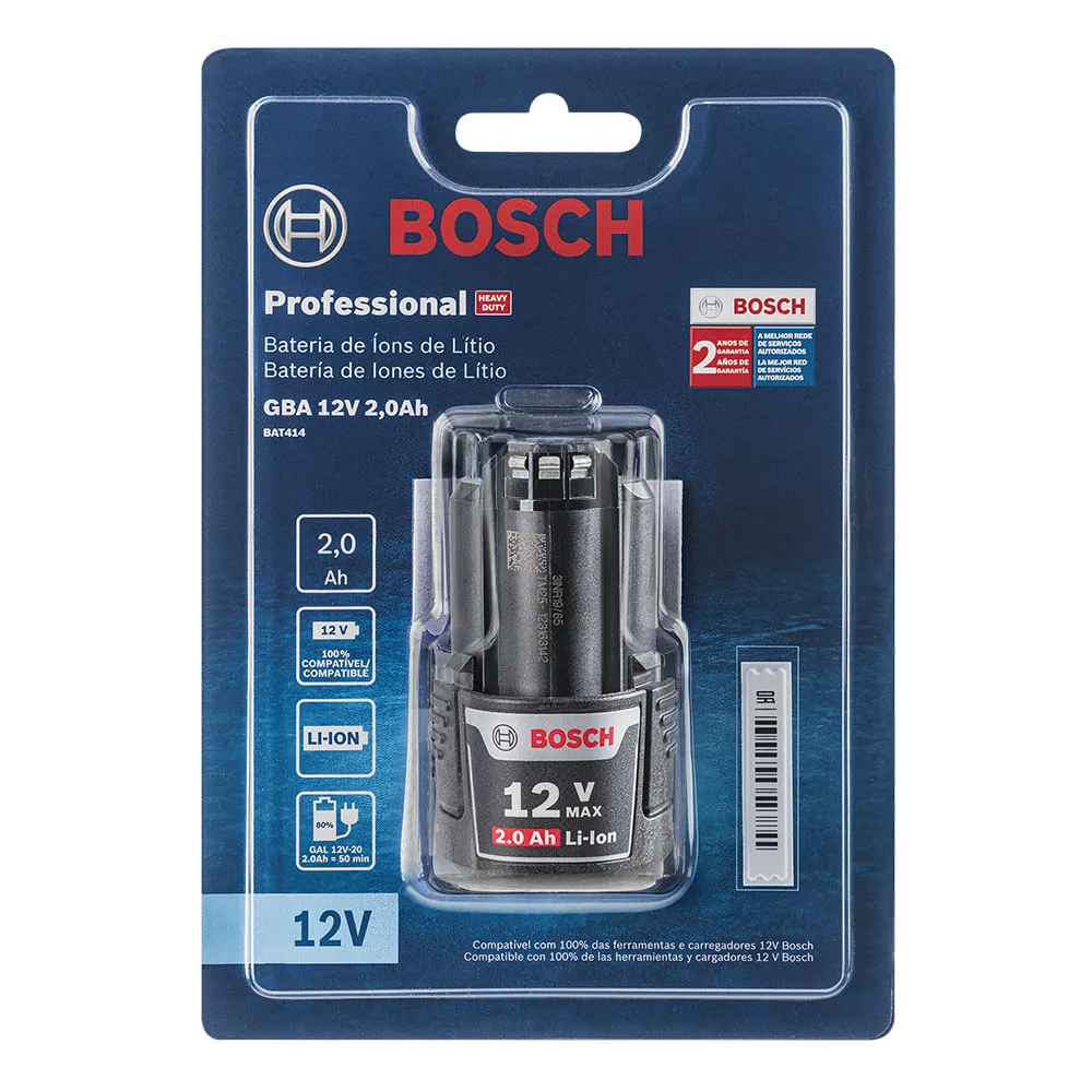 Bateria de Íons de Lítio Bosch GBA 12V 2,0Ah
