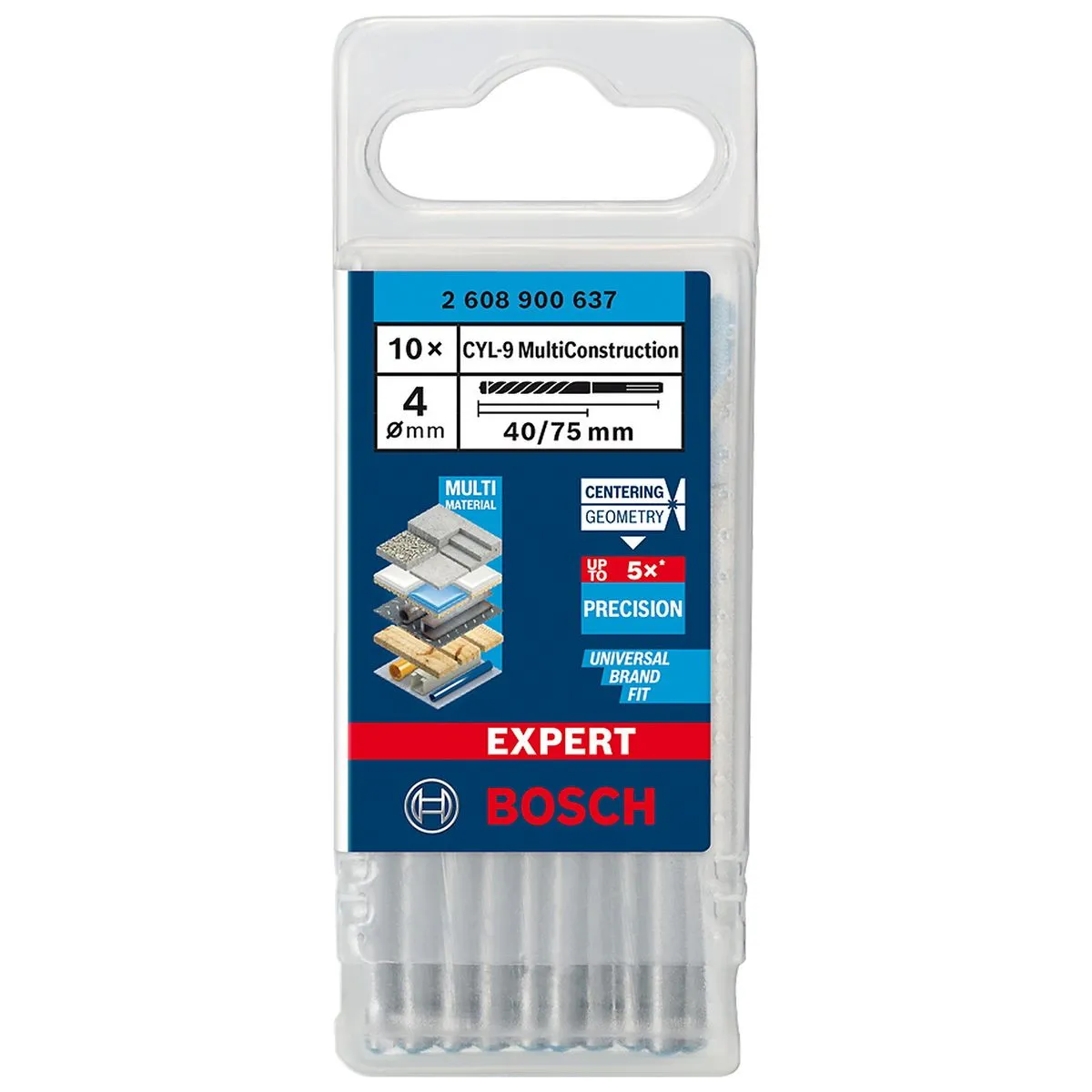 Broca Bosch EXPERT CYL-9 Multiconstruction 10pçs