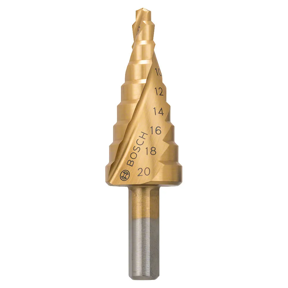 Broca Escalonada para Metal Bosch HSS-TiN 4-20mm 9 diâmetros