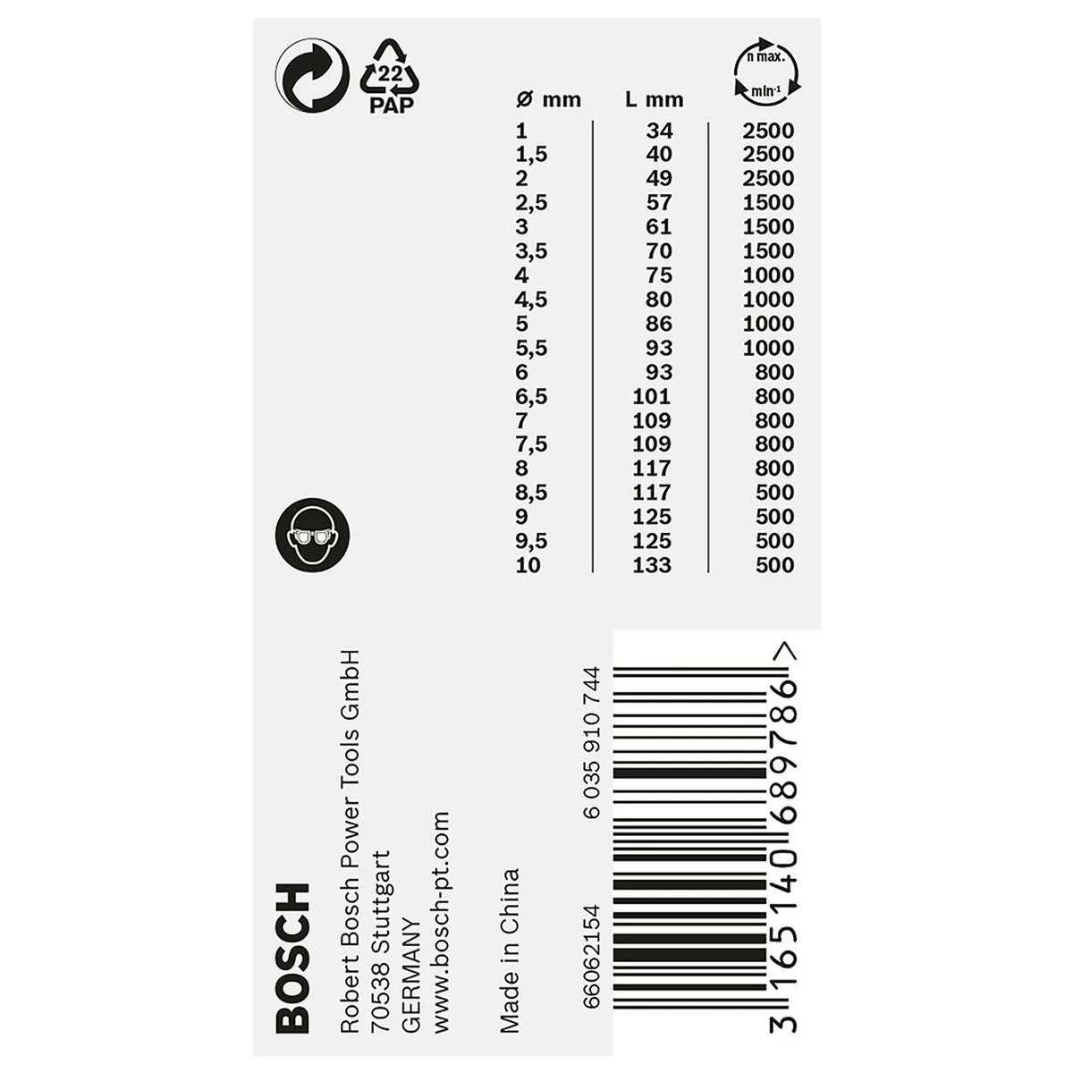 Broca para metal Bosch HSS-Co ProBox 1-10mm 19 peças