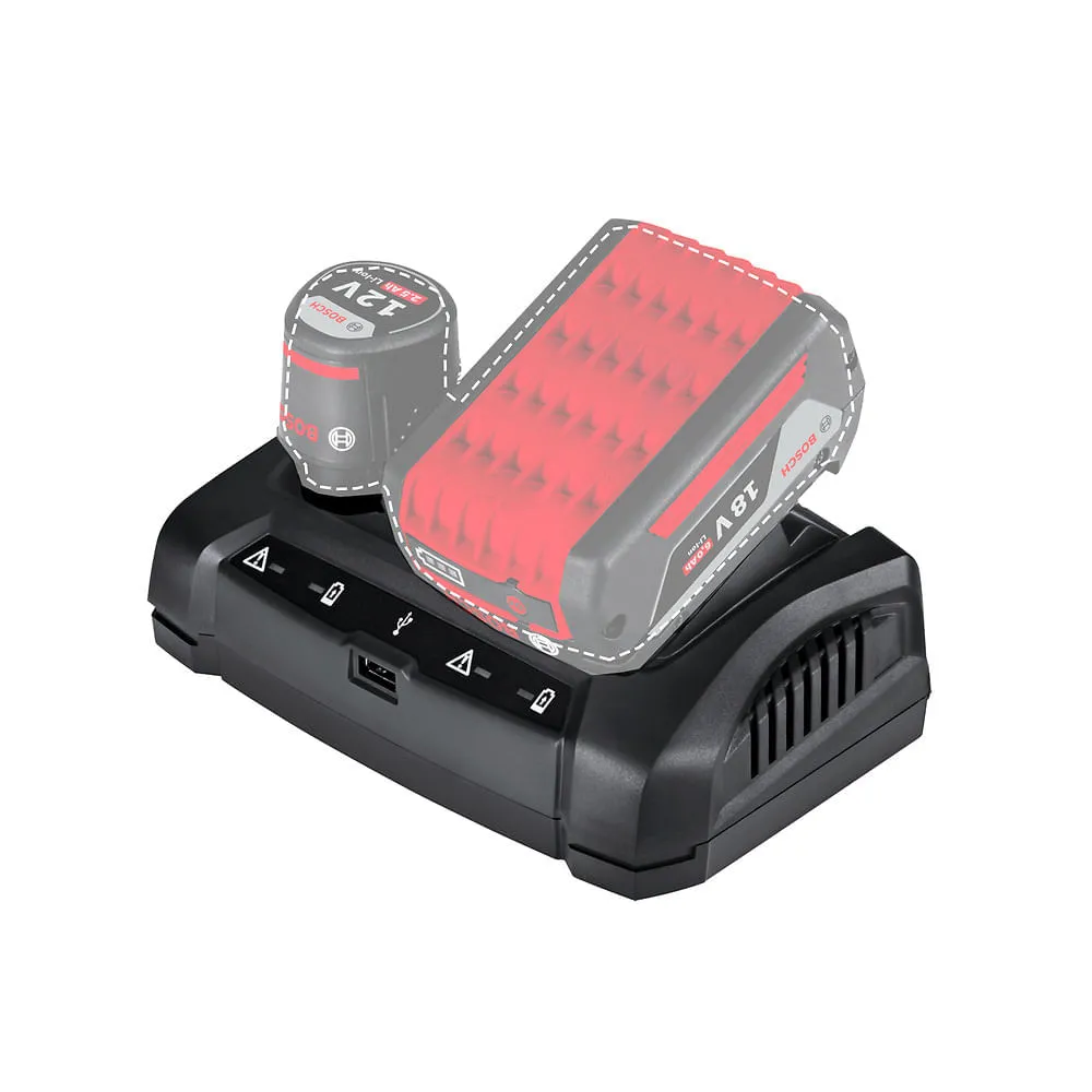 Carregador de baterias duplo 18V e 12V Bosch GAX 18V-30 220V