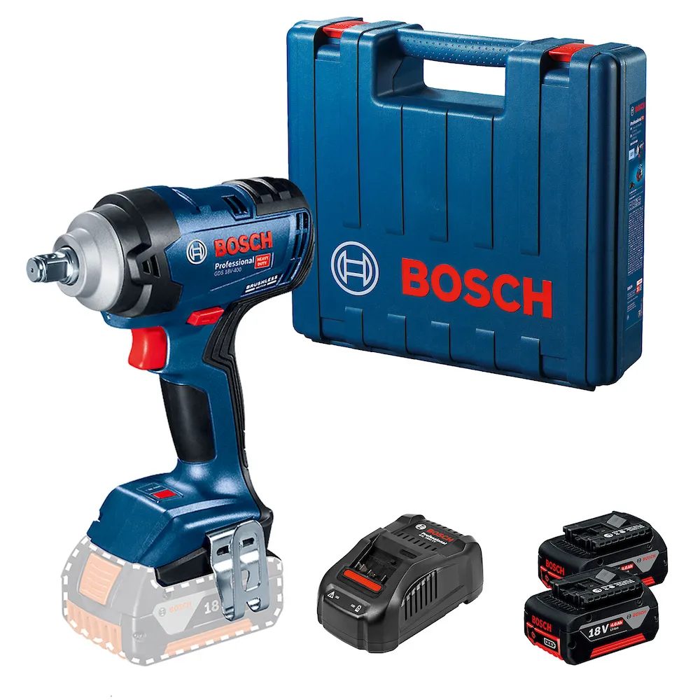 Chave de Impacto Bosch GDS 18V-400 18V 2 baterias e maleta