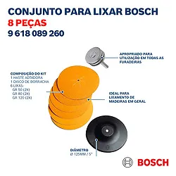 Conjunto para lixar para parafusadeira Bosch G50/80/120