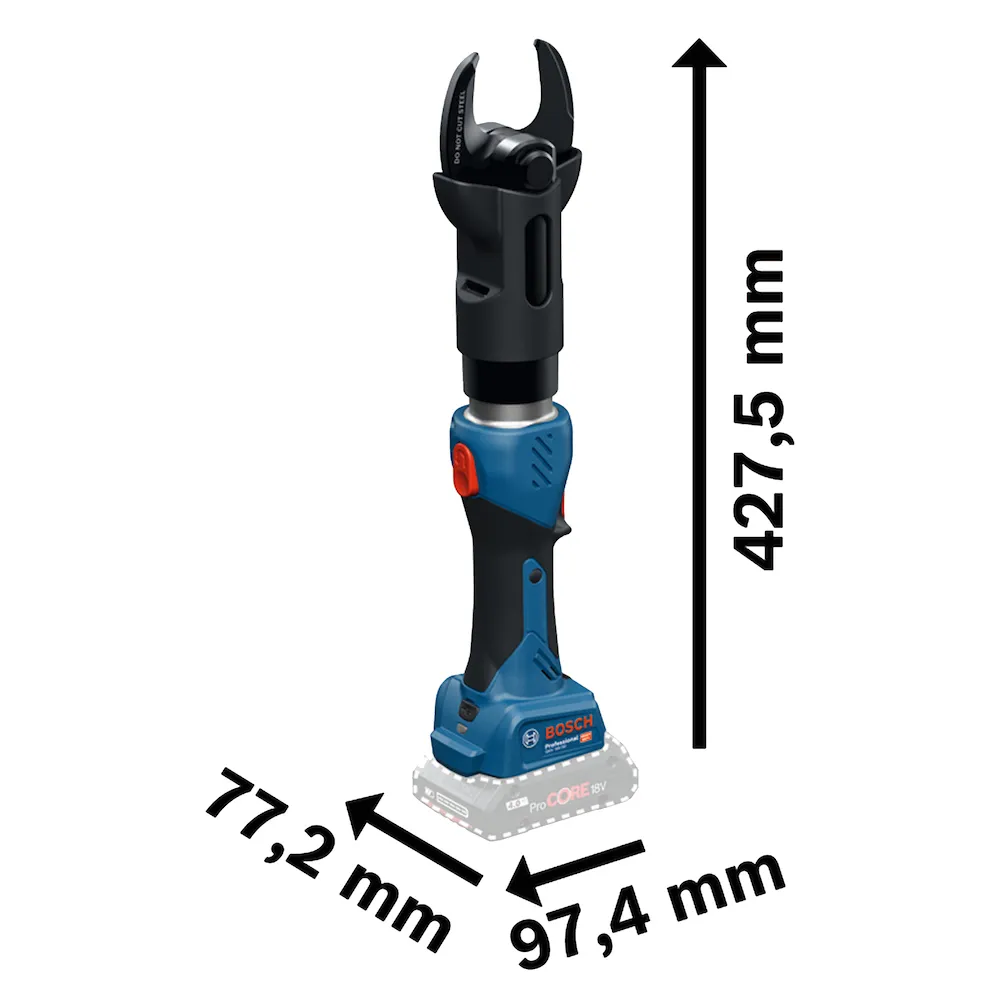 Cortador de cabos hidráulico Bosch GKH 18V-50 sem bateria