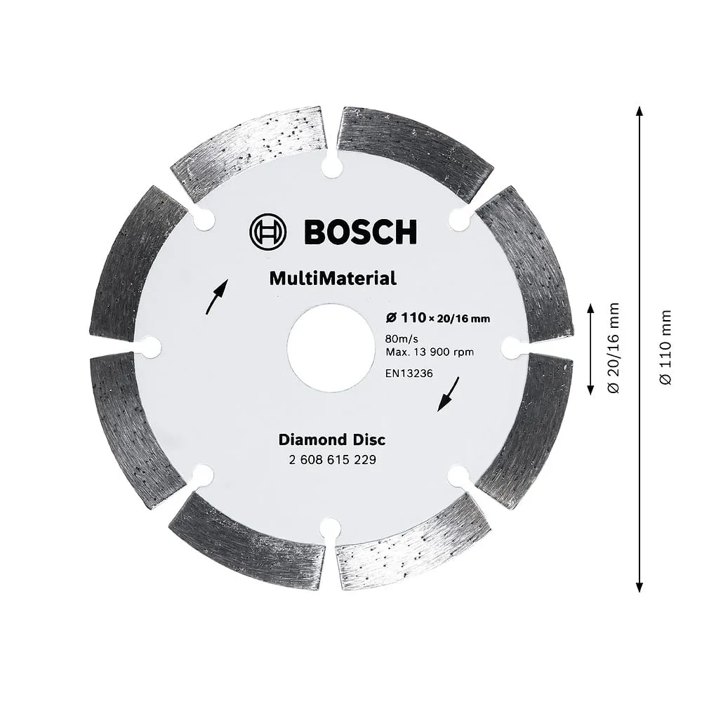 Disco Diamantado Bosch MultiMaterial Segmentado 110x20/16x10mm