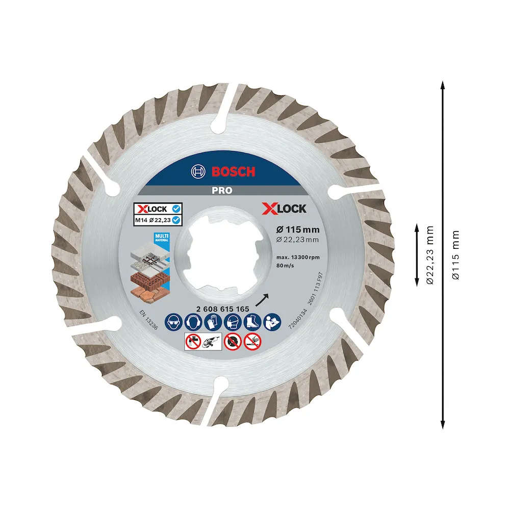 Disco Diamantado Bosch PRO Multi Material X-Lock 115x22,23mm