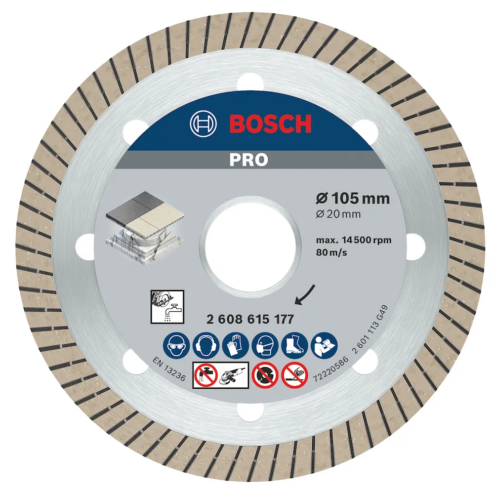 Disco Diamantado Bosch PRO Porcelanato Turbo 105 x 20mm