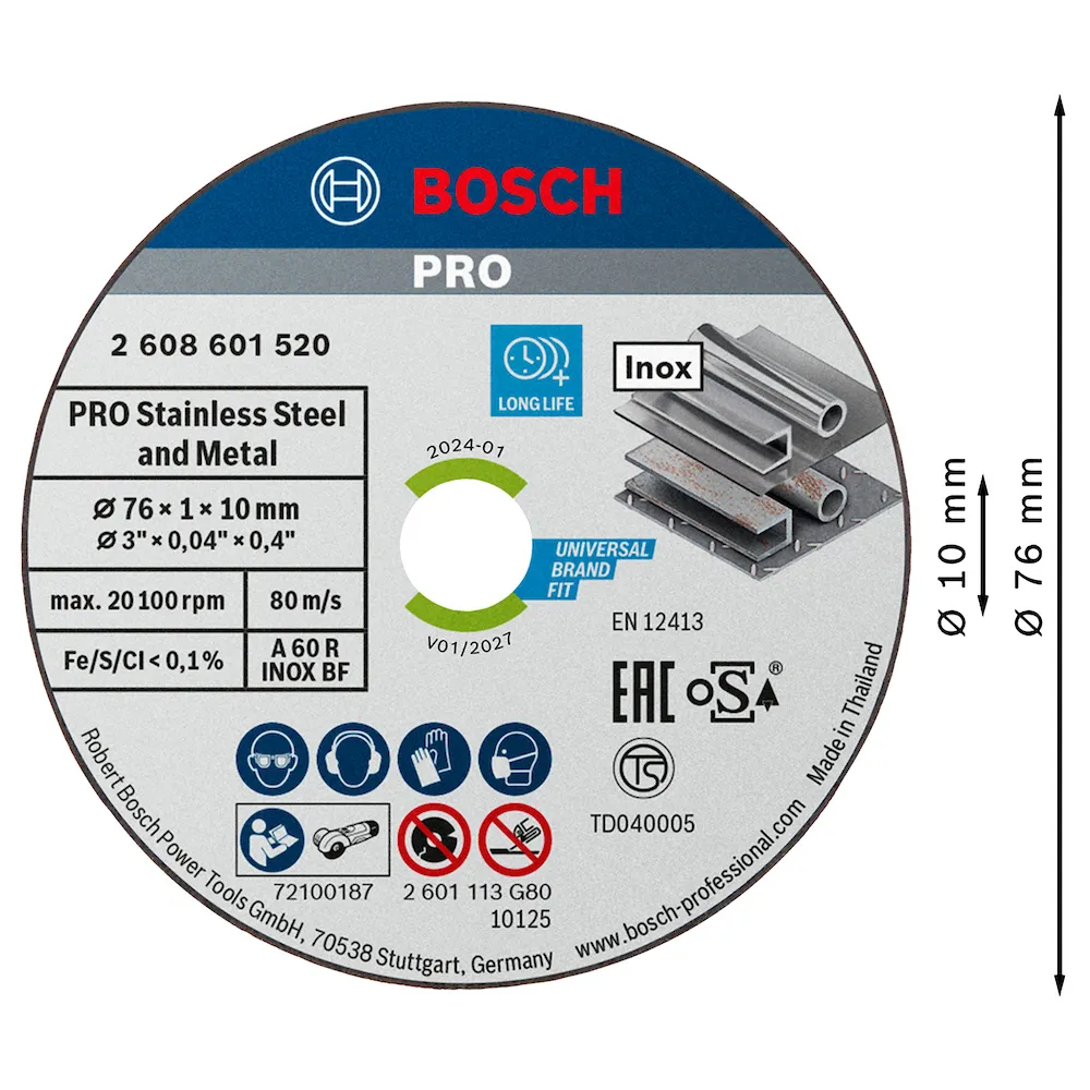 Disco de Corte Bosch PRO StainlessSteel&Metal