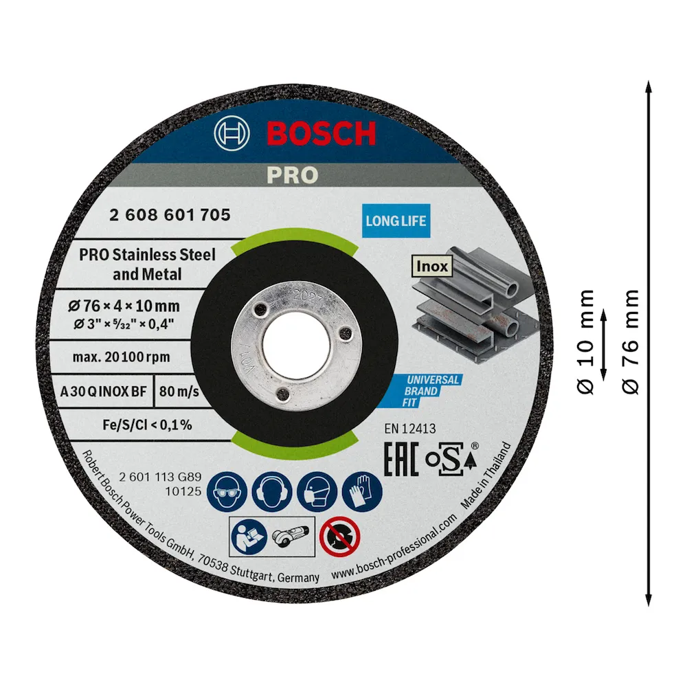Disco de Desbaste Bosch PRO StainlessSteel&Metal 76mm