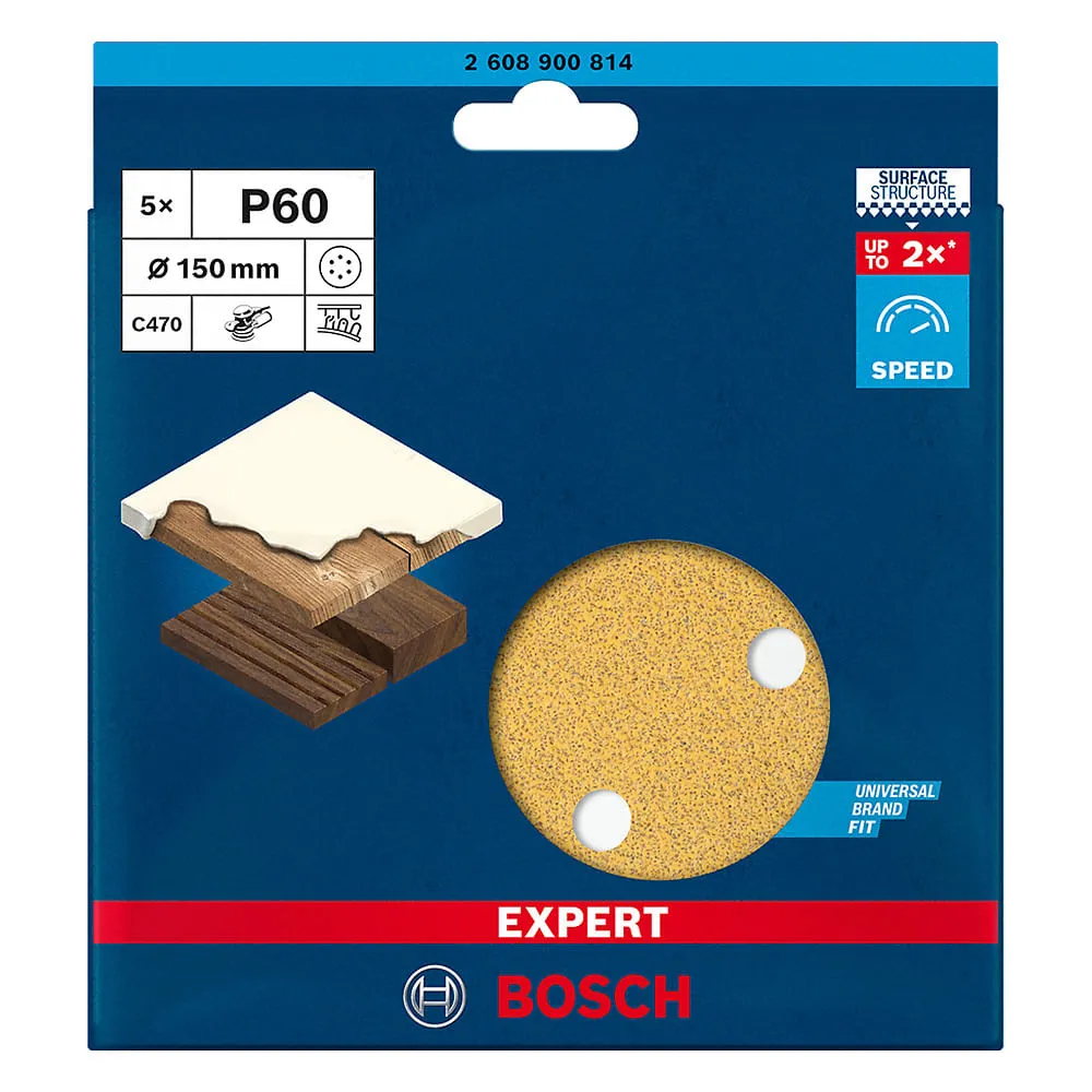 Disco de Lixa Bosch EXPERT C470 Best 150mm, 5 peças