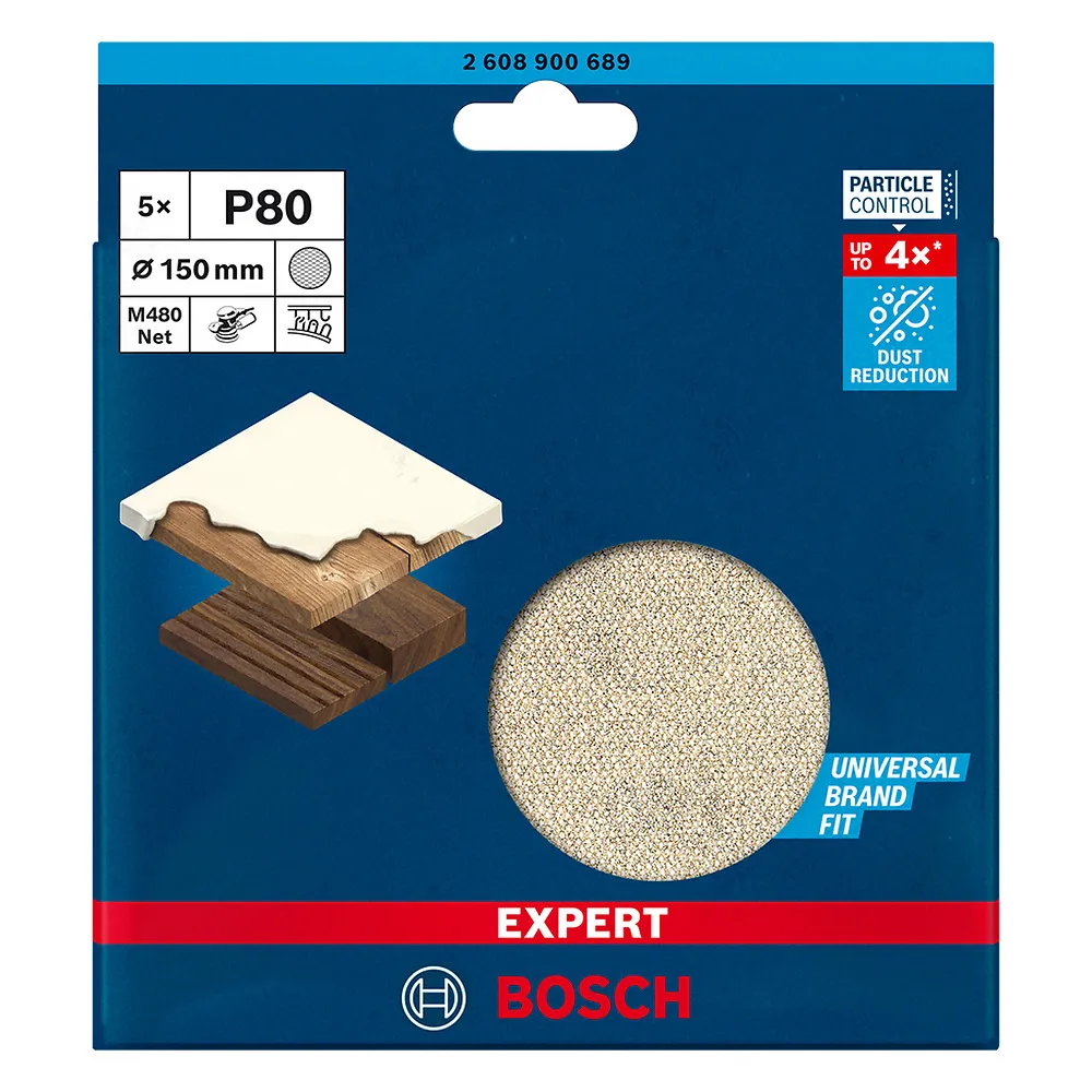 Disco de Lixa Bosch EXPERT M480 150mm, 5 peças
