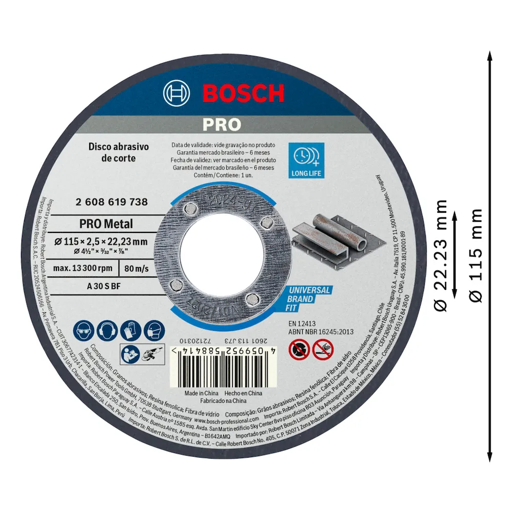 Disco de corte Bosch PRO Metal Reto