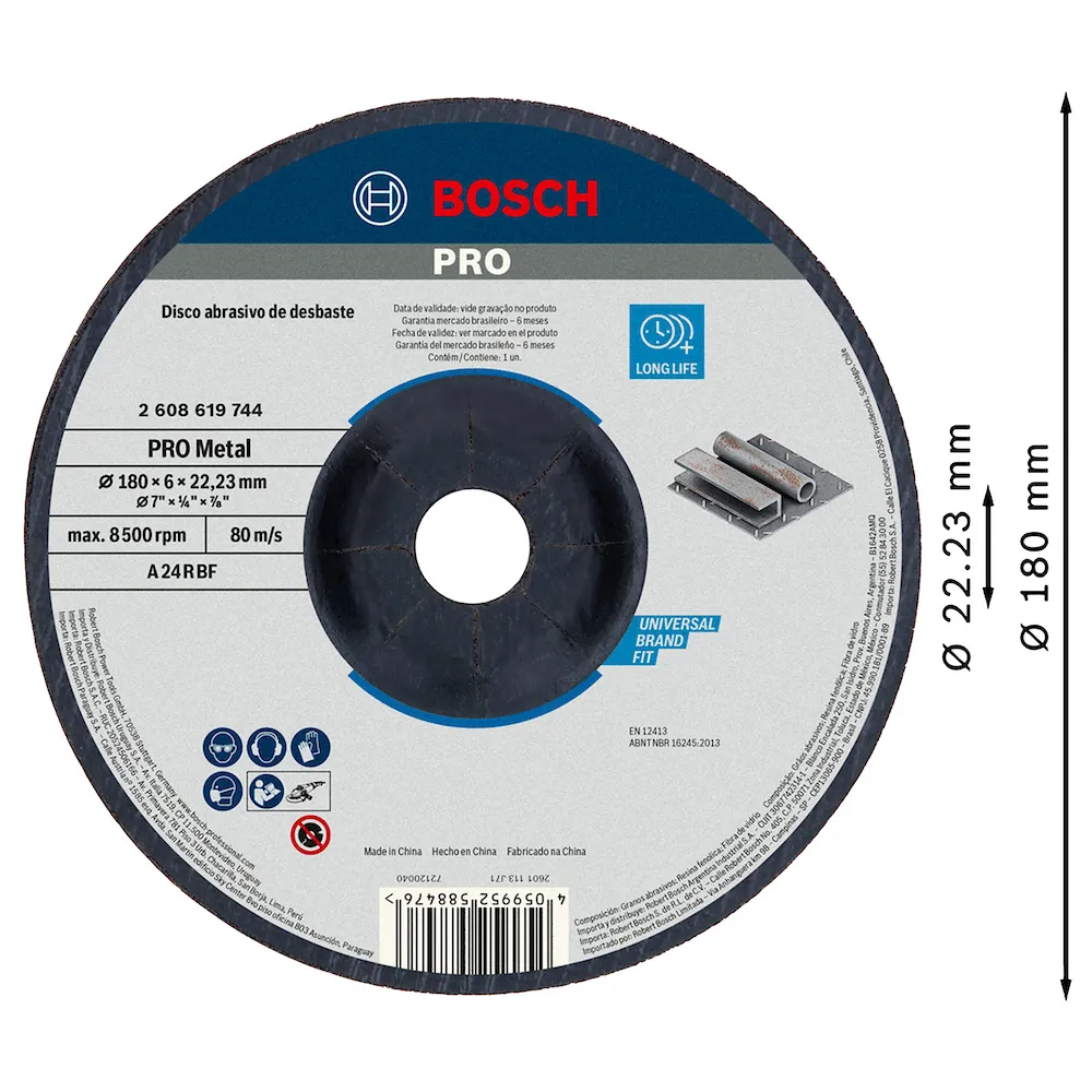 Disco de desbaste Bosch PRO Metal Deprimido