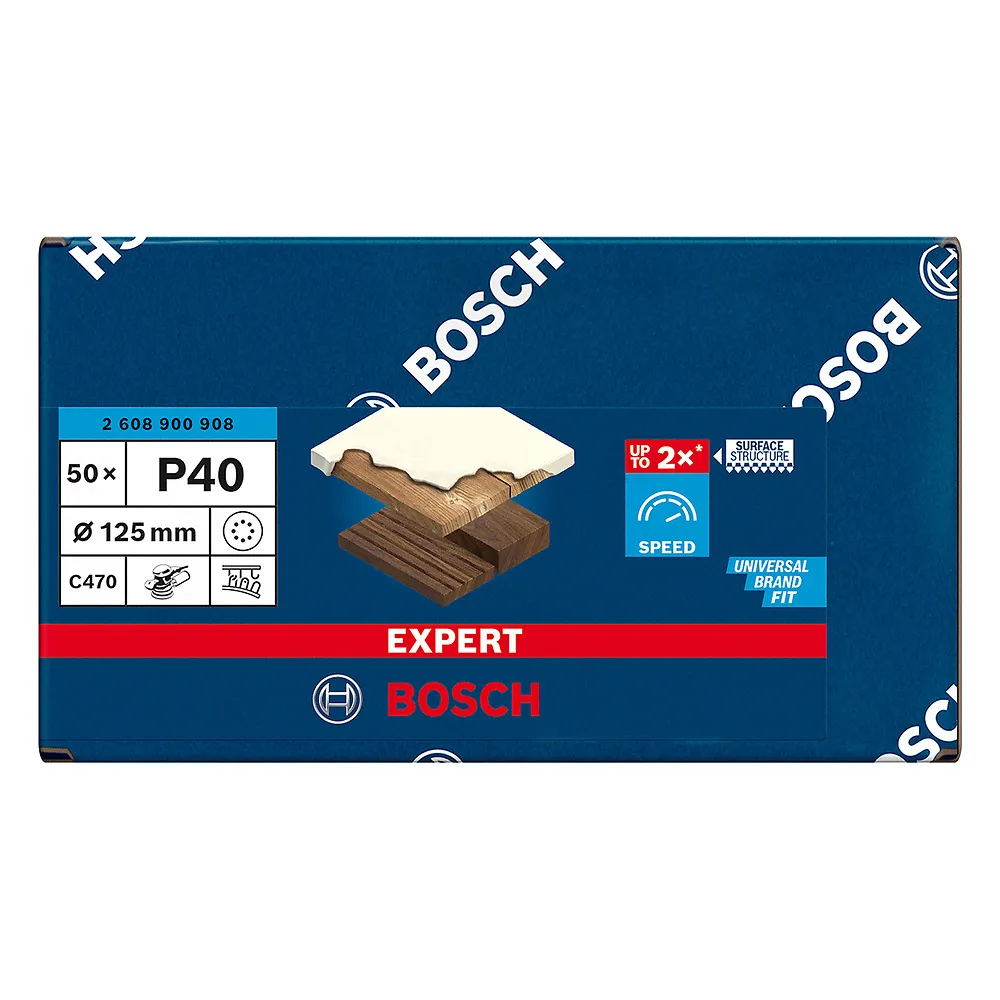Disco de lixa Bosch EXPERT C470 125mm, 50 peças
