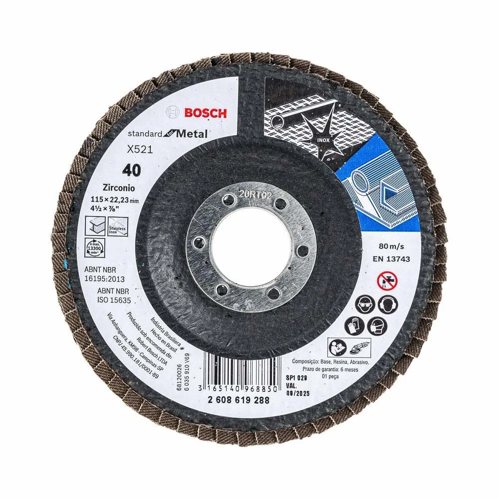 Disco flap curvo Bosch Standard for Metal; 115mm