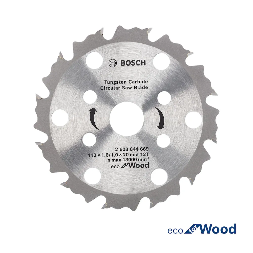 Disco serra circular Bosch Eco Coolteq Ø110x20mm 12 dentes