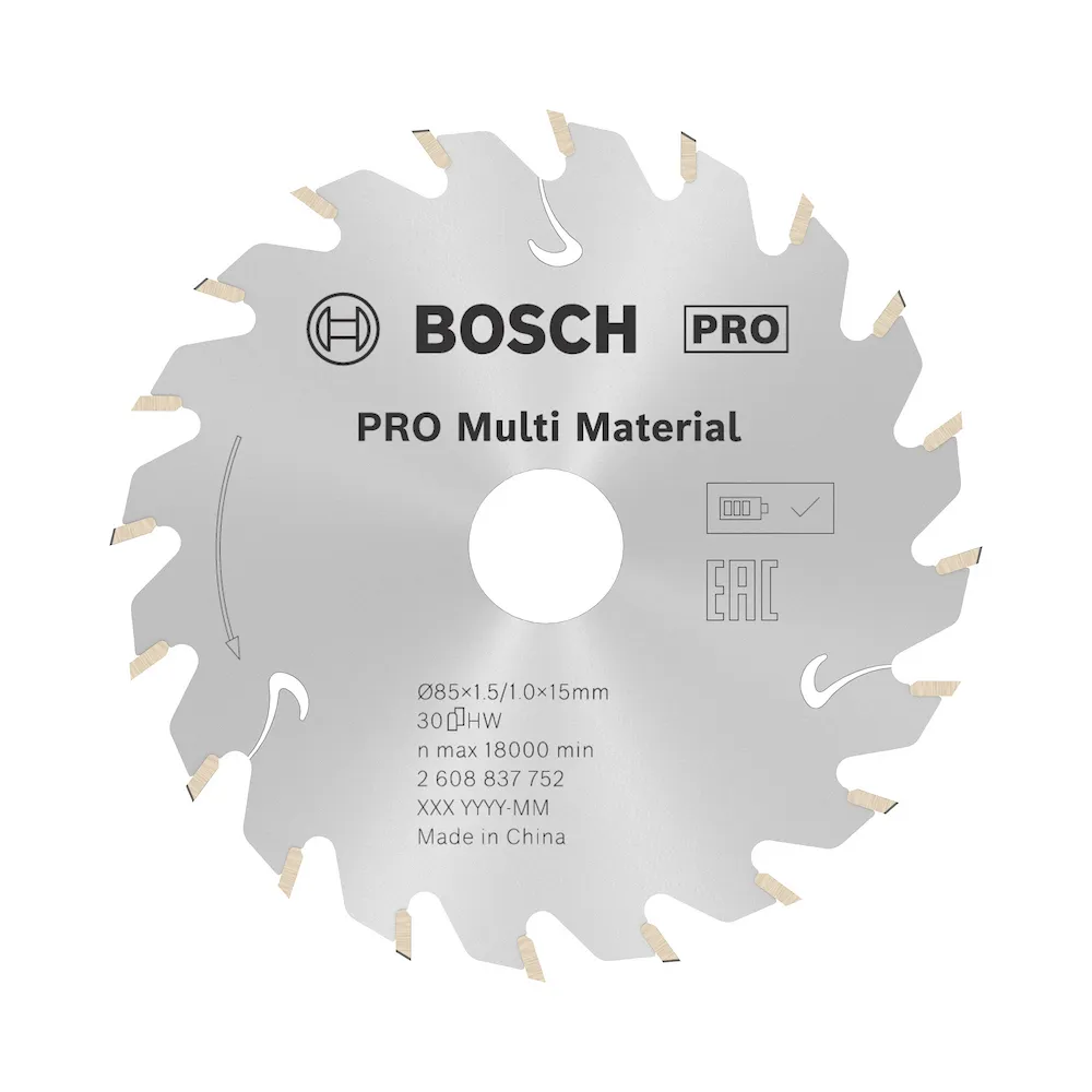 Disco serra circular Bosch PRO MultiMaterial Cordless 85mm30d
