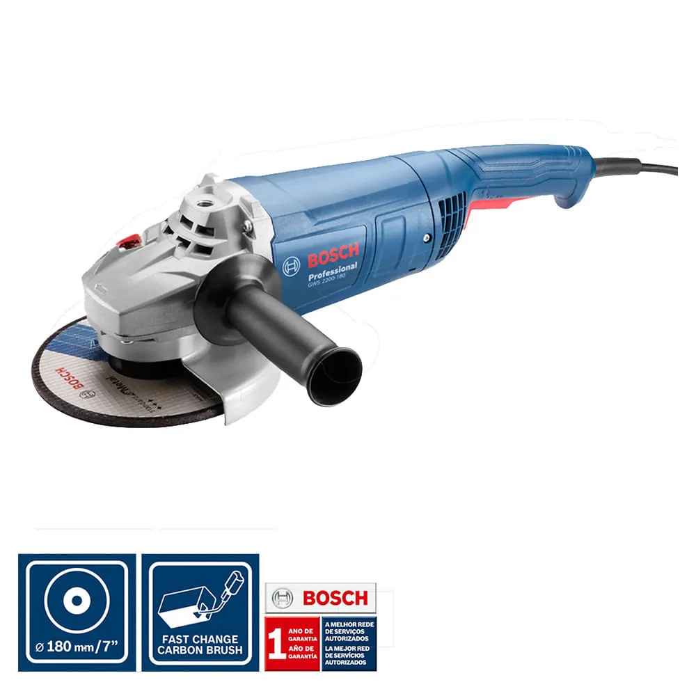 Esmerilhadeira Angular Bosch GWS 2200-180 VULCANO 2200W