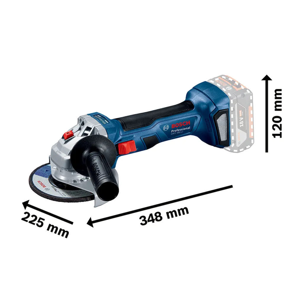 Esmerilhadeira Bosch GWS 180-LI Brushless 18V Sem bateria