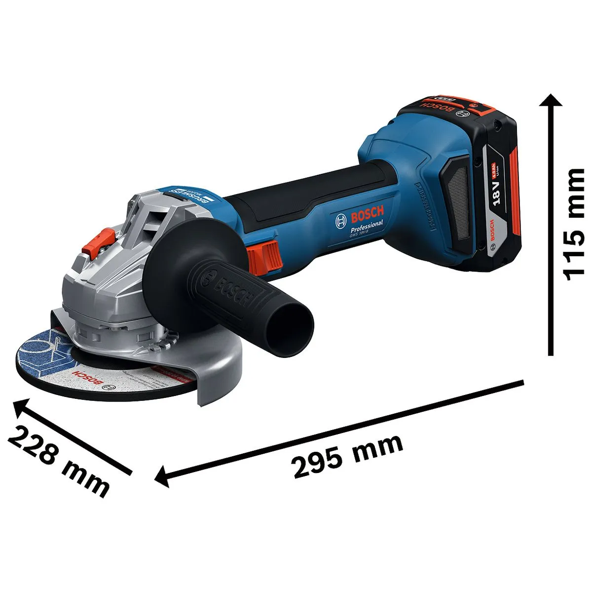 Esmerilhadeira Bosch GWS18V-8 2bat+maleta