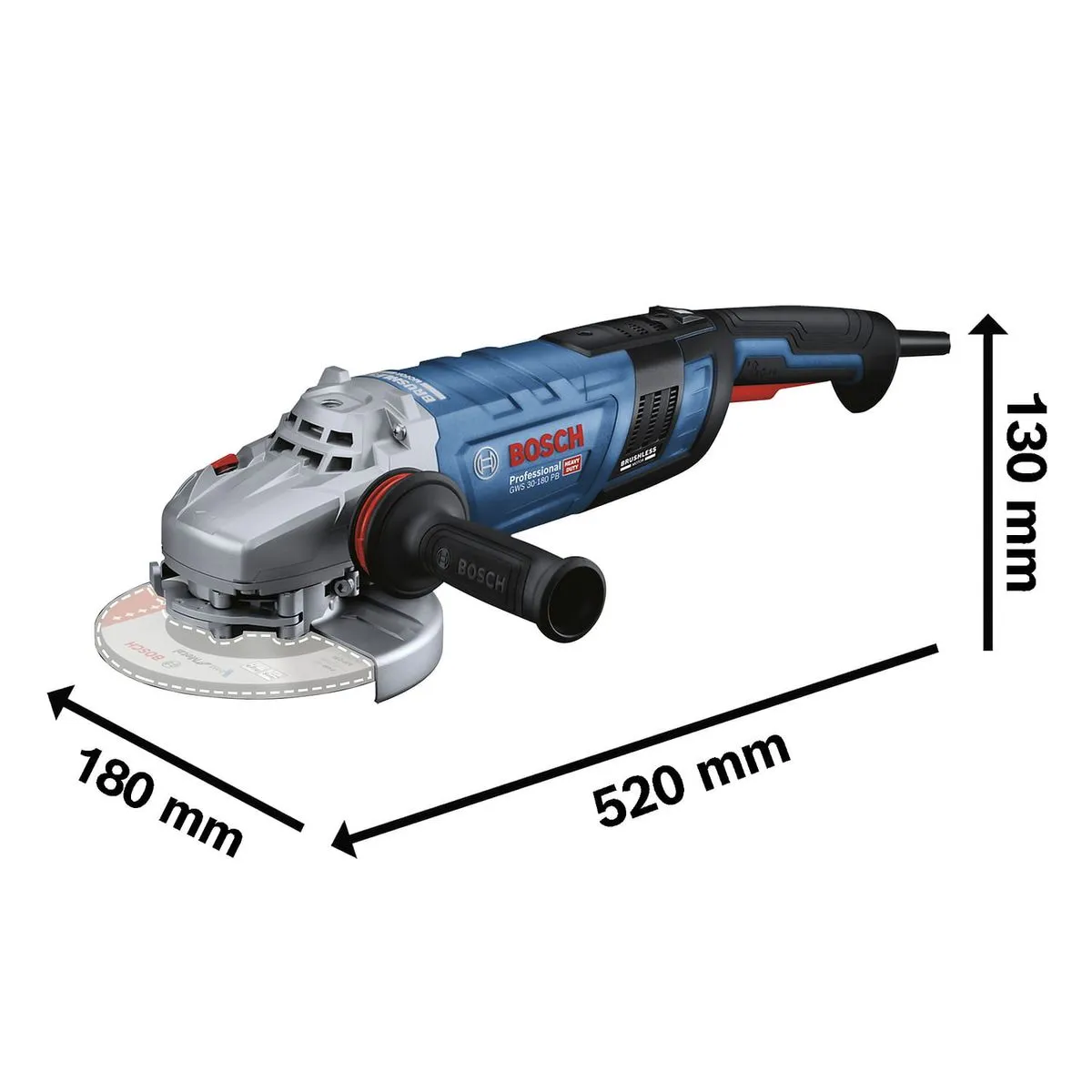 Esmerilhadeira Brushless Bosch GWS 30-180 PB 2800W 220V