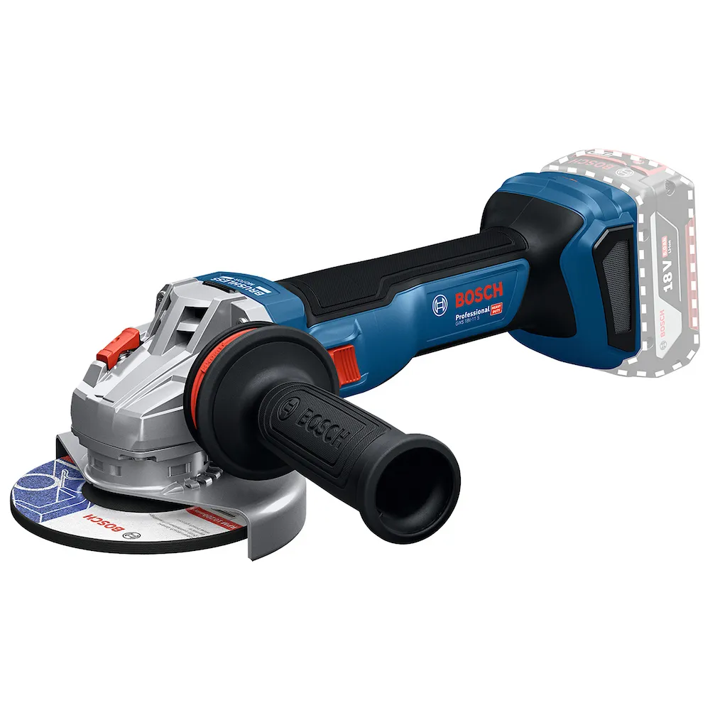 Esmerilhadeira a bateria Bosch GWS18V-11 S+Acessórios+Maleta