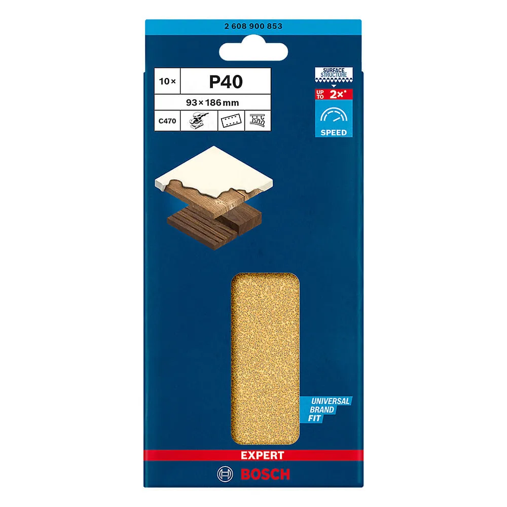 Folhas de lixa Bosch EXPERT C470 93x186 mm, 10 peças