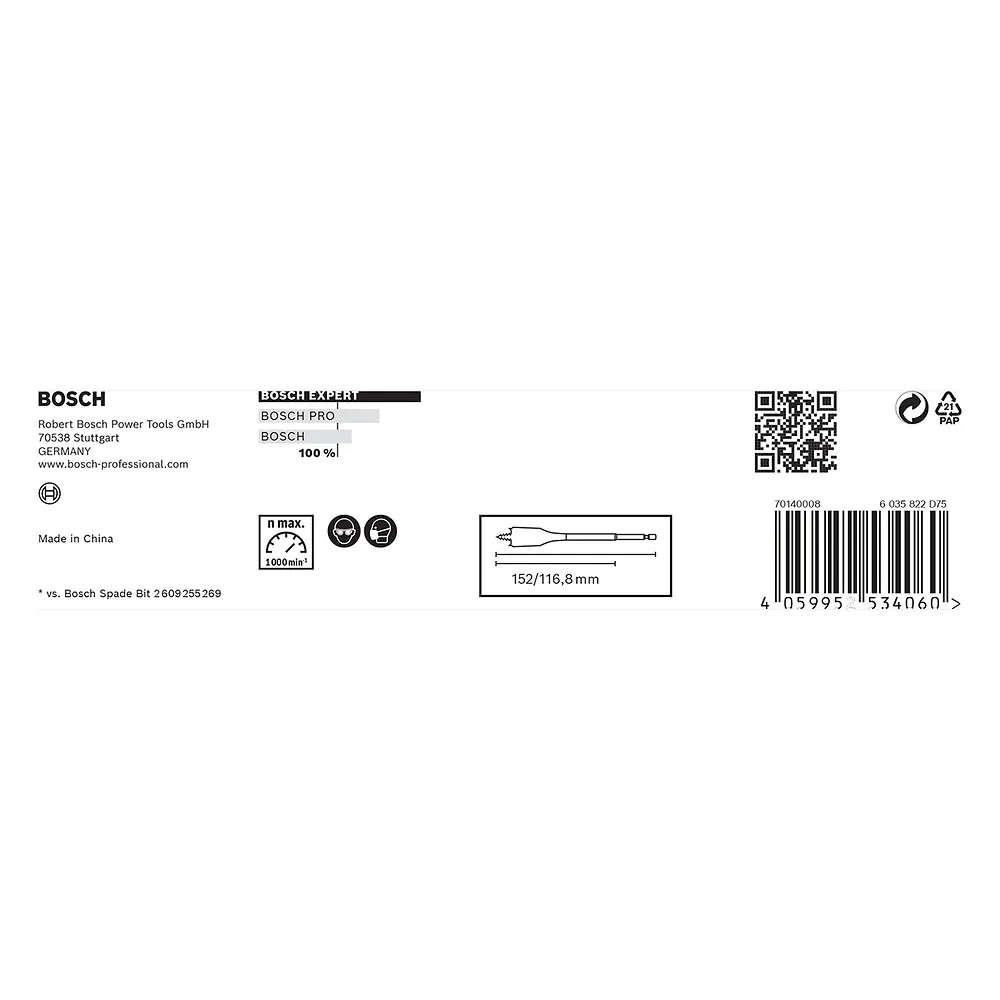 Jogo com 6 brocas Bosch EXPERT Self Cut Speed 152mm