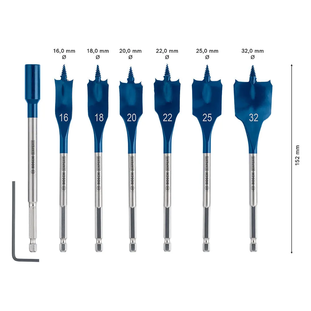 Jogo com 7 Brocas Bosch EXPERT Self Cut Speed 16-32mmx152mm