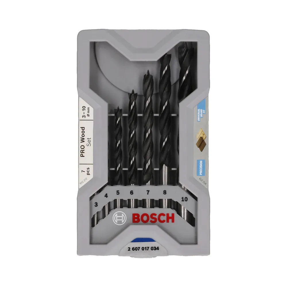 Jogo de 7 brocas para madeira Bosch PRO wood 3-10mm