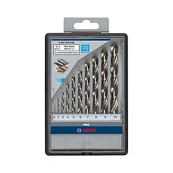 Jogo de Brocas Bosch PRO Metal HSS-G 1,0-10,0mm, 10un