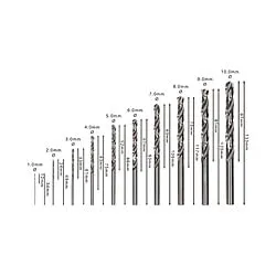 Jogo de Brocas Bosch PRO Metal HSS-G 1,0-10,0mm, 10un