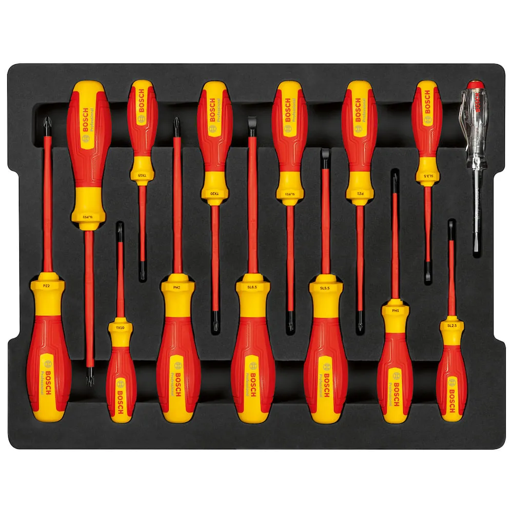 Jogo de Chaves de Fenda Bosch VDE 14 unidades