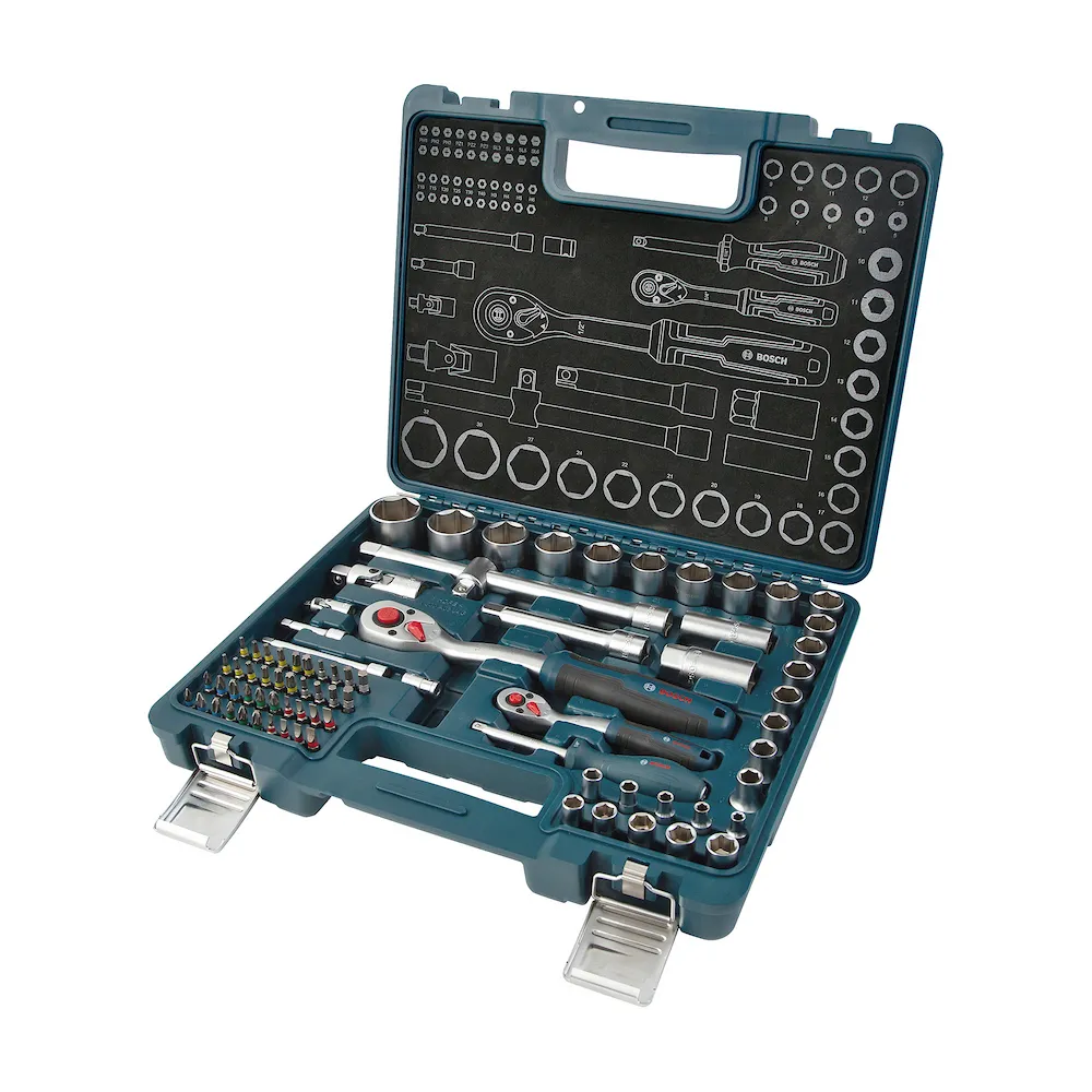 Jogo de Soquetes Bosch 1/4" + 1/2" 80 Unidades