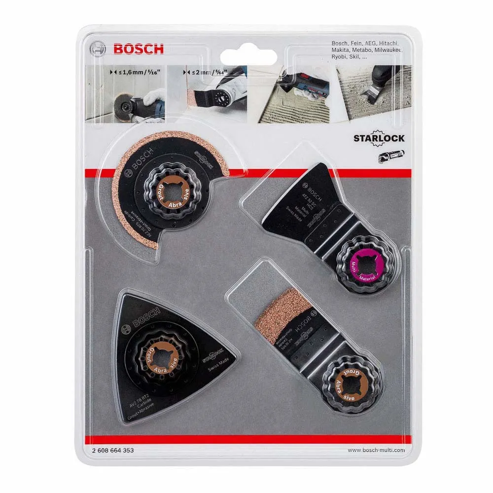 Jogo de acessórios p/multicortadora Bosch p/azulejos Std 4U