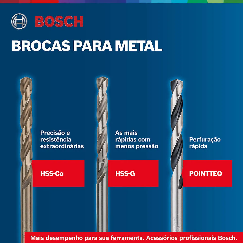 Jogo de broca metal Bosch HSS-Co Robust Line 1,5-6,5mm 13pçs