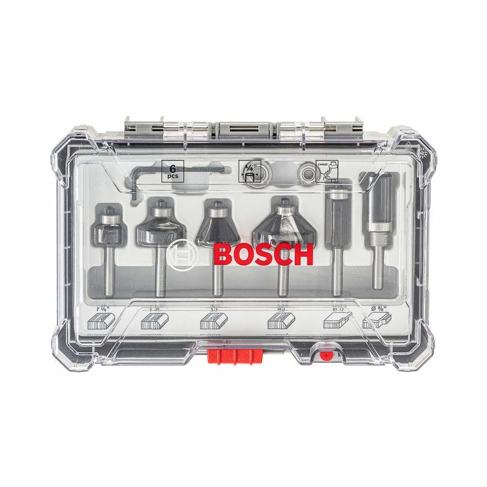 Jogo de fresas Bosch Standard encaixe de 1/4" 6 peças