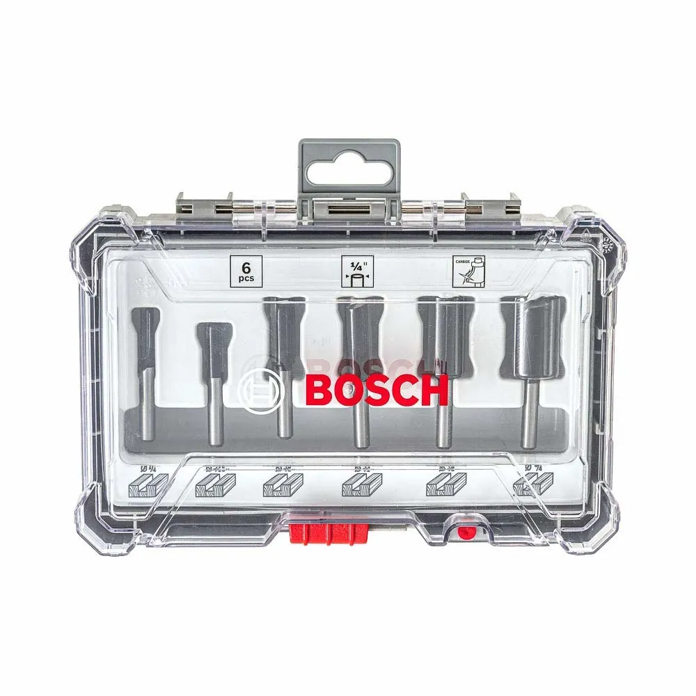 Jogo de fresas retas Bosch Standard encaixe de 1/4" 6 peças