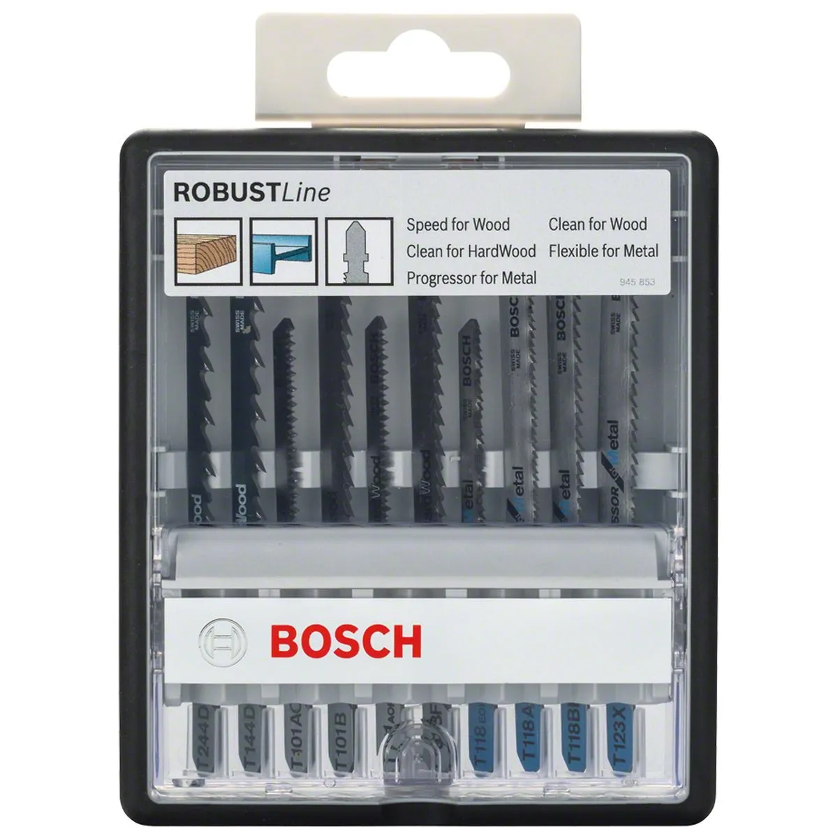 Jogo serra tico tico Bosch Robust Line Madeira e Metal 10pçs