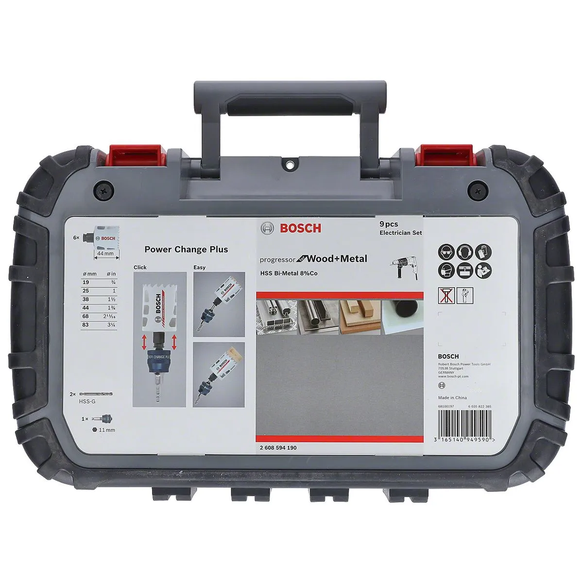 Kit 9 serras copo Bosch Prog. Wood&Metal 19/25/38/44/68/83mm
