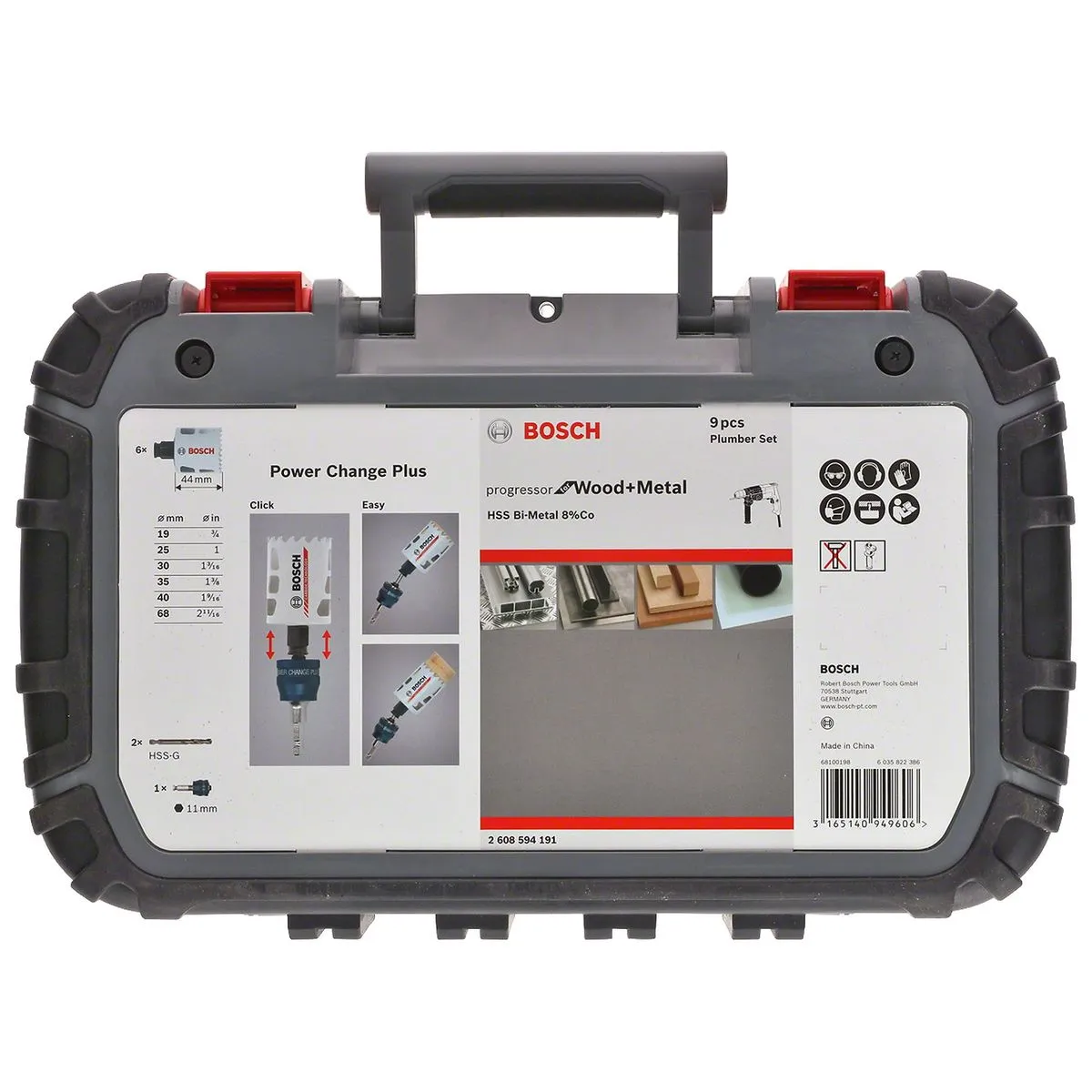 Kit 9 serras copo Bosch Progressor Wood&Metal 19/25/30/35/40/68mm