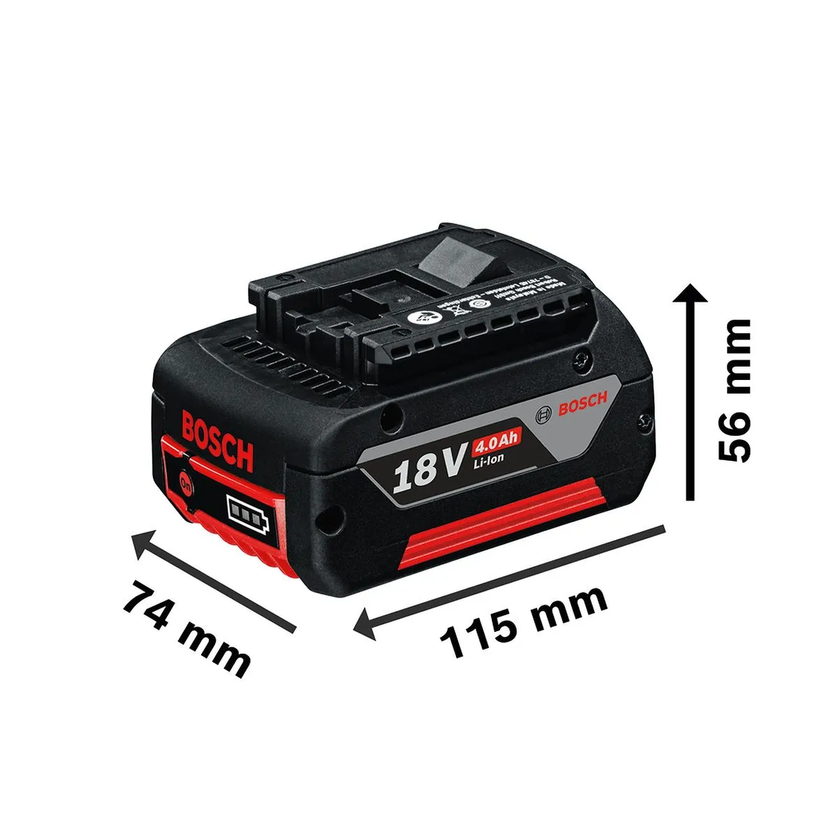 Kit Bosch 2 baterias GBA 18V 4,0Ah e Carregador GAL 1880 CV 220V