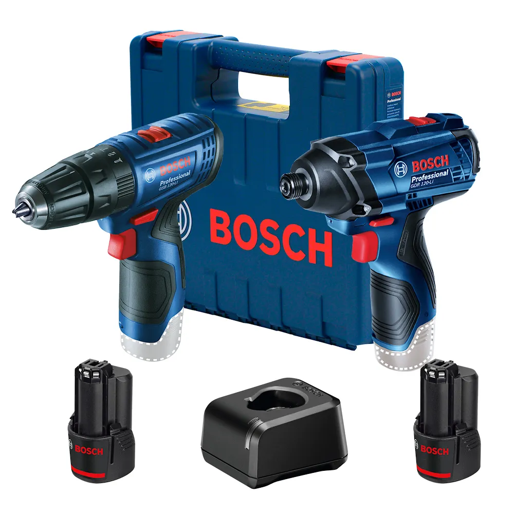 Kit Bosch Furadeira GSB120-LI + Parafusadeira de impacto GDR120-LI 12V