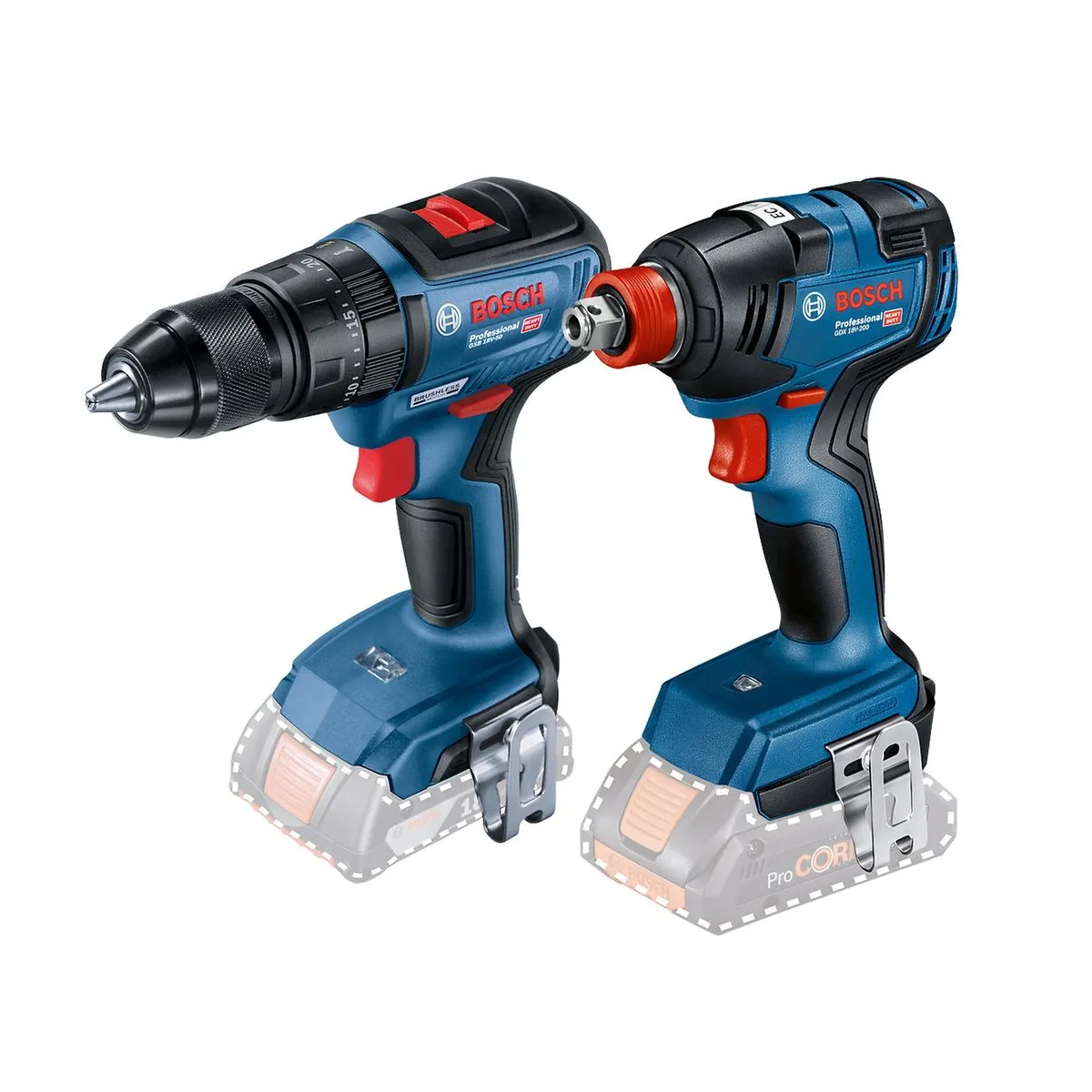Kit Bosch Parafusadeira GSB 18V-50 + Parafusadeira e chave de impacto GDX 18V-200