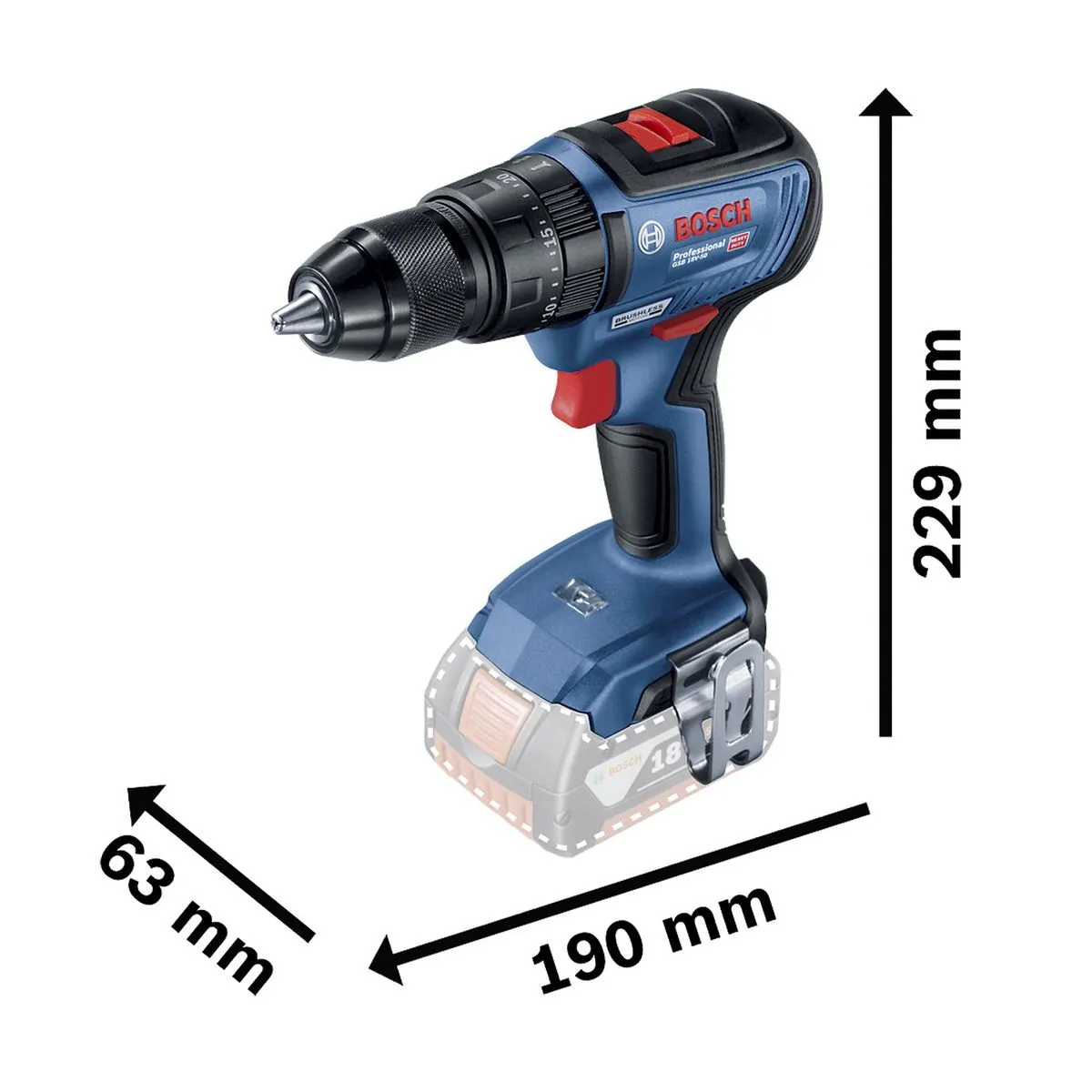 Kit Bosch Parafusadeira GSB 18V-50 + Parafusadeira e chave de impacto GDX 18V-200