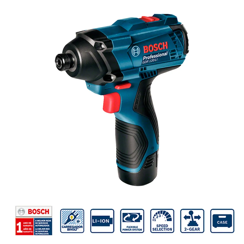 Kit Bosch Parafusadeira GSR120-LI + Parafusadeira de impacto GDR120-LI 23AC