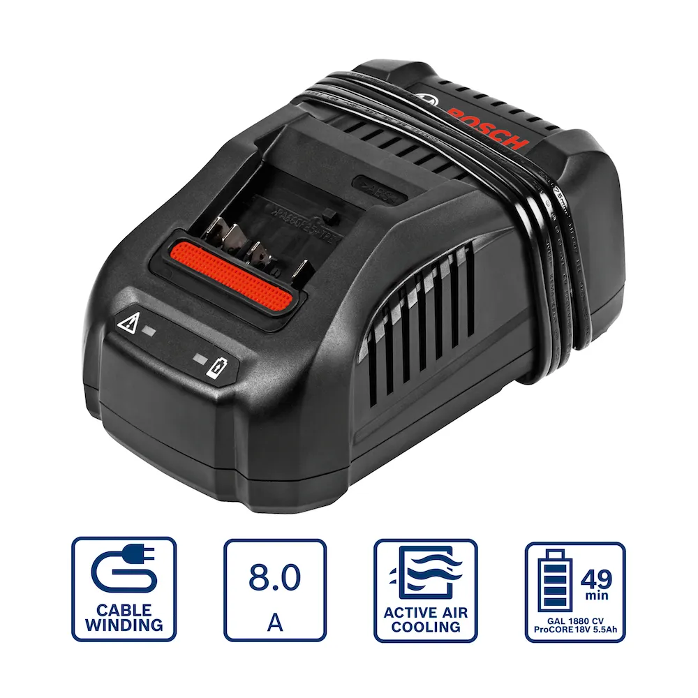 Kit Carregador Bosch GAL 1880 CV e 2B PROCORE 18V 8,0 AH