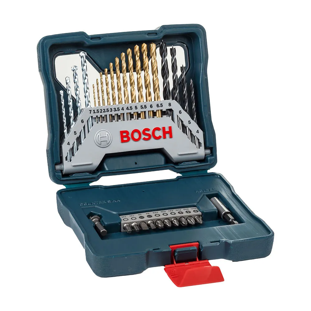 Kit de Pontas e Brocas em Titânio Bosch X-Line 30 peças